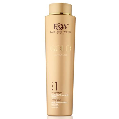 Fair &amp; White Gold AHA Brightening Lotion Paso #1 - Limpia la piel desvitalizada - 350ml / 11.8 fl oz