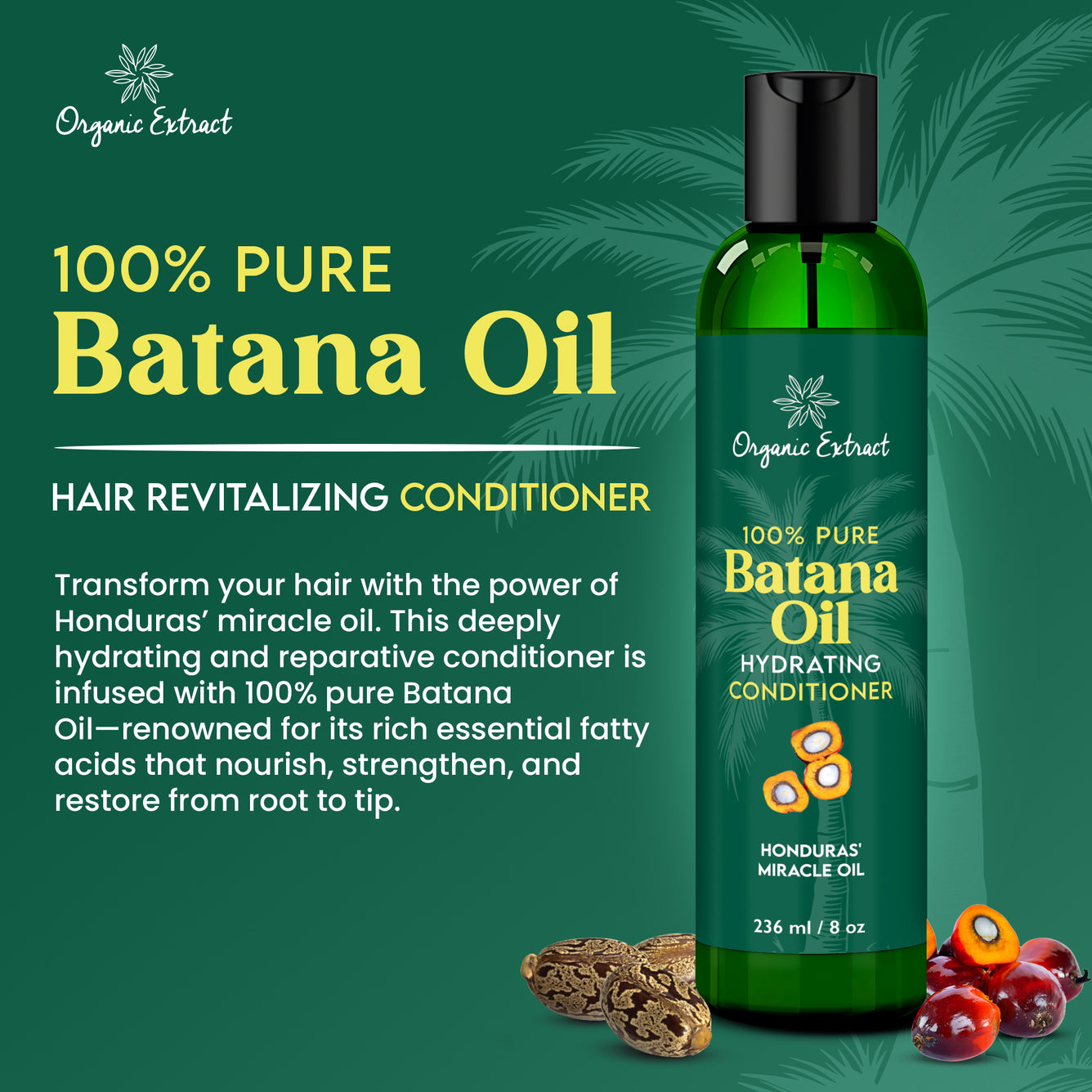 Organic Extract Batana Oil Hair Conditioner 8 oz/ 236ml - Mitchell Brands