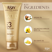 Fair & White Gold Hand Cream with Argan Oil Step #3 - Clarifies  skin - 75ml / 2.54 oz - Mitchell Brands