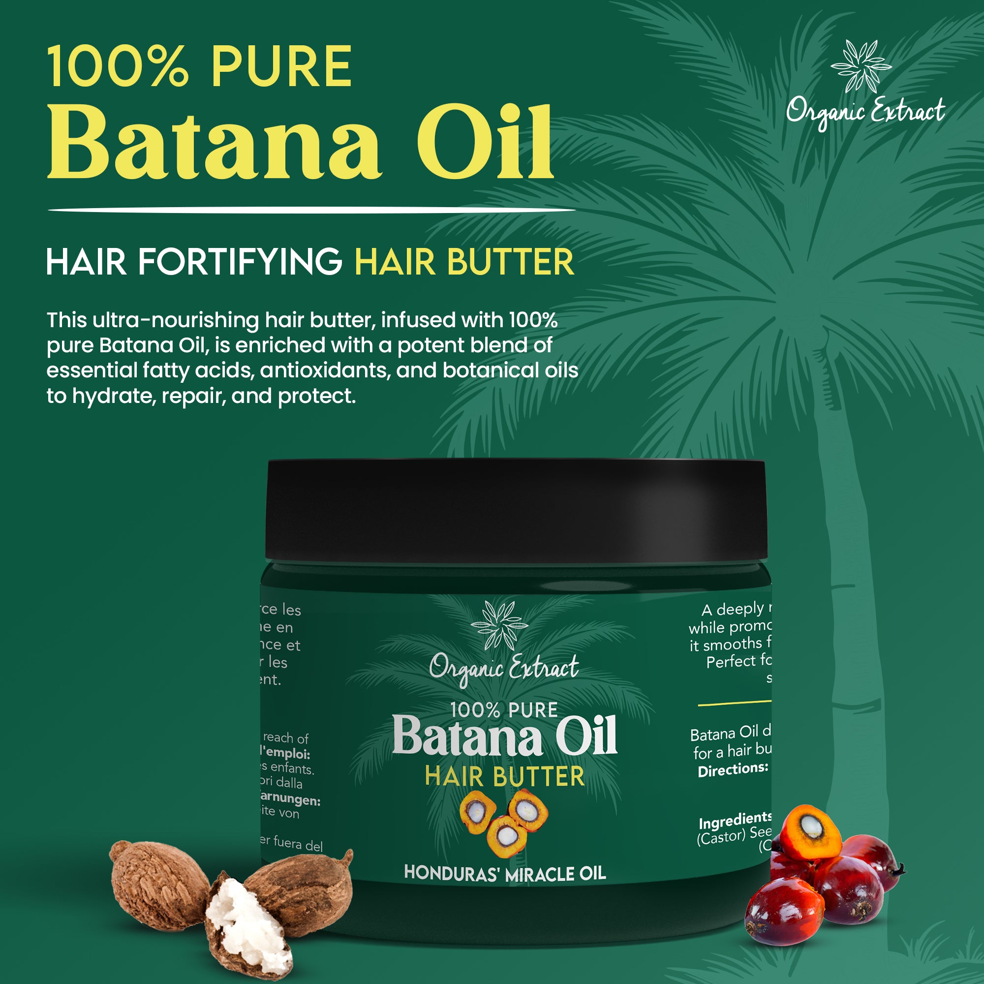 Organic Extract Batana Oil Hair Butter 4 oz / 118ml - Mitchell Brands