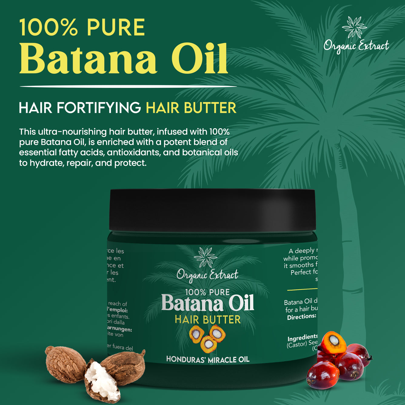 Organic Extract Batana Oil Hair Butter 4 oz / 118ml - Mitchell Brands