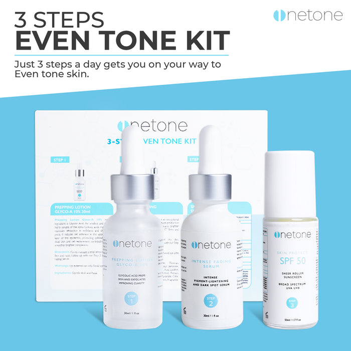 OneTone 3 Step Even Tone Kit Mitchell Group USA, LLC - Mitchell Brands - Skin Lightening, Skin Brightening, Fade Dark Spots, Shea Butter, Hair Growth Products