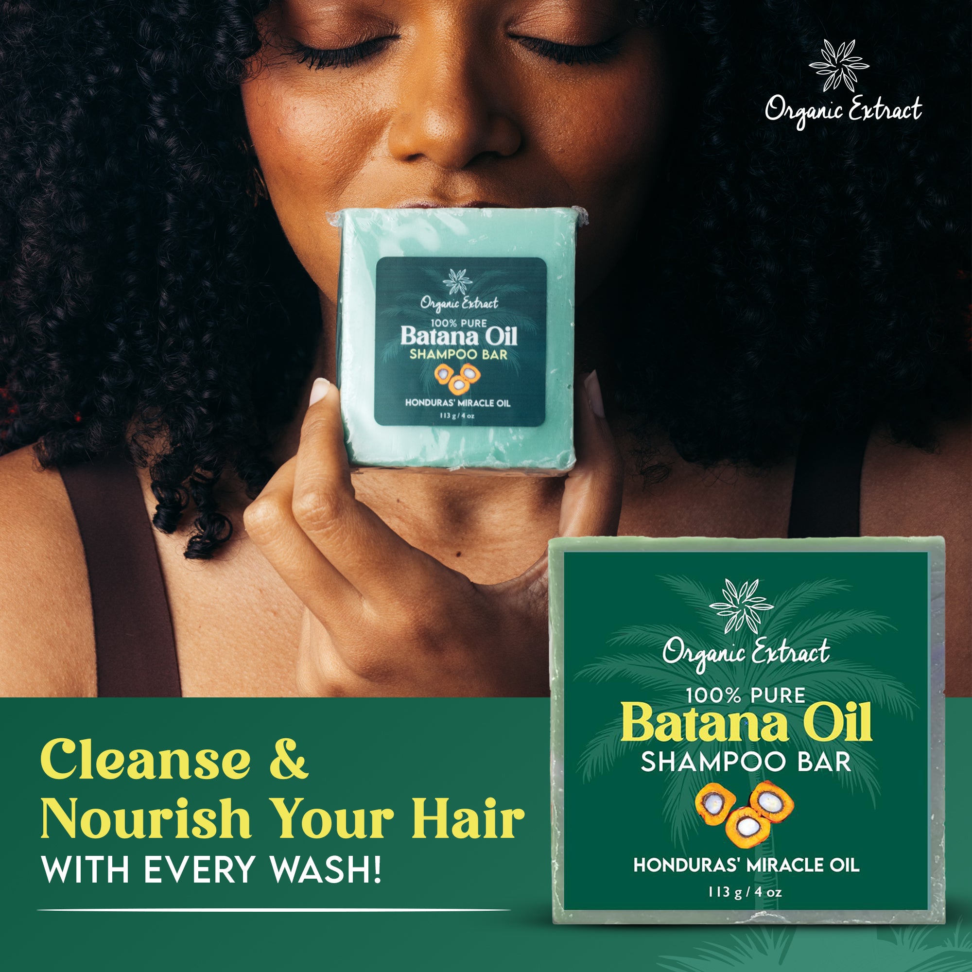 Organic Extract Batana Oil Shampoo bar 4 oz/ 118ml - Mitchell Brands