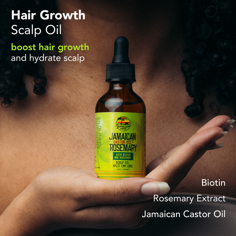 Jamaican Amber Jamaican Castor Oil & Rosemary Hair Oil  2 oz/60 ml - Mitchell Brands