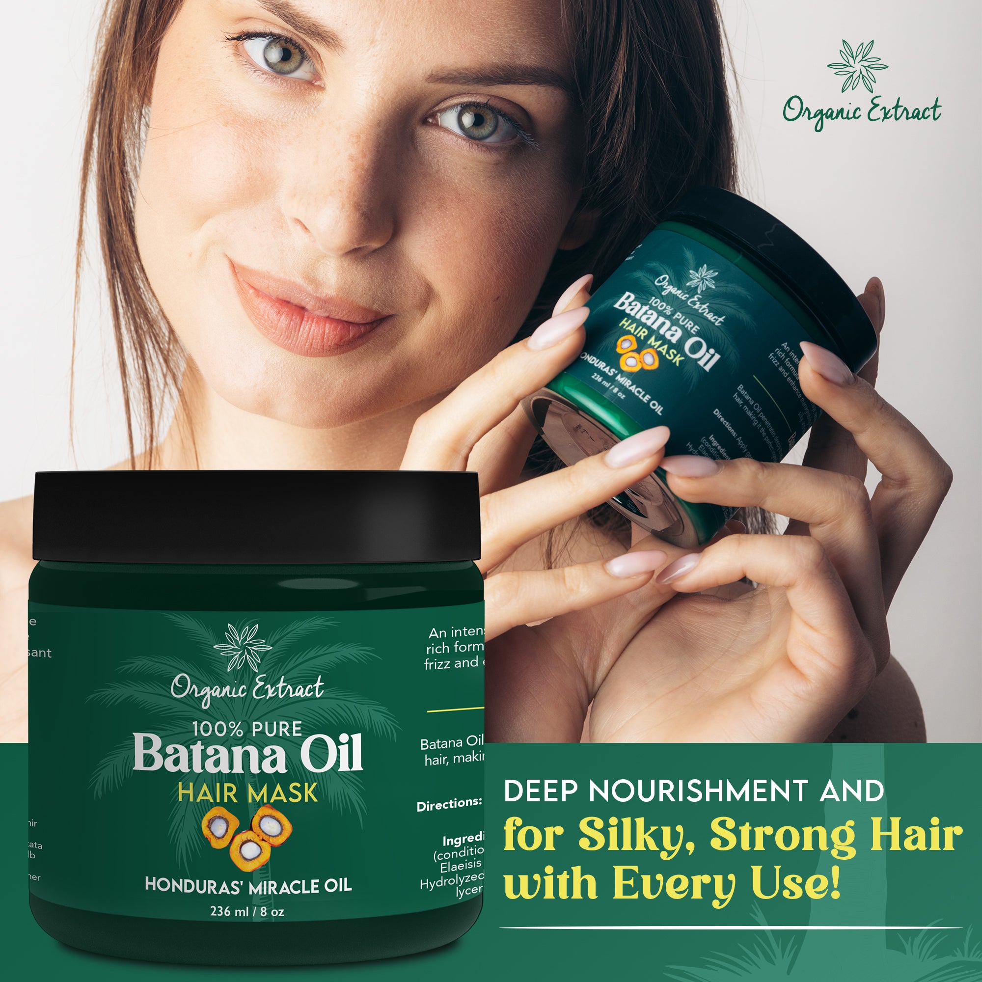 Organic Extract Batana Oil Hair Mask (Deep Conditioner) 8 oz/236ml - Mitchell Brands