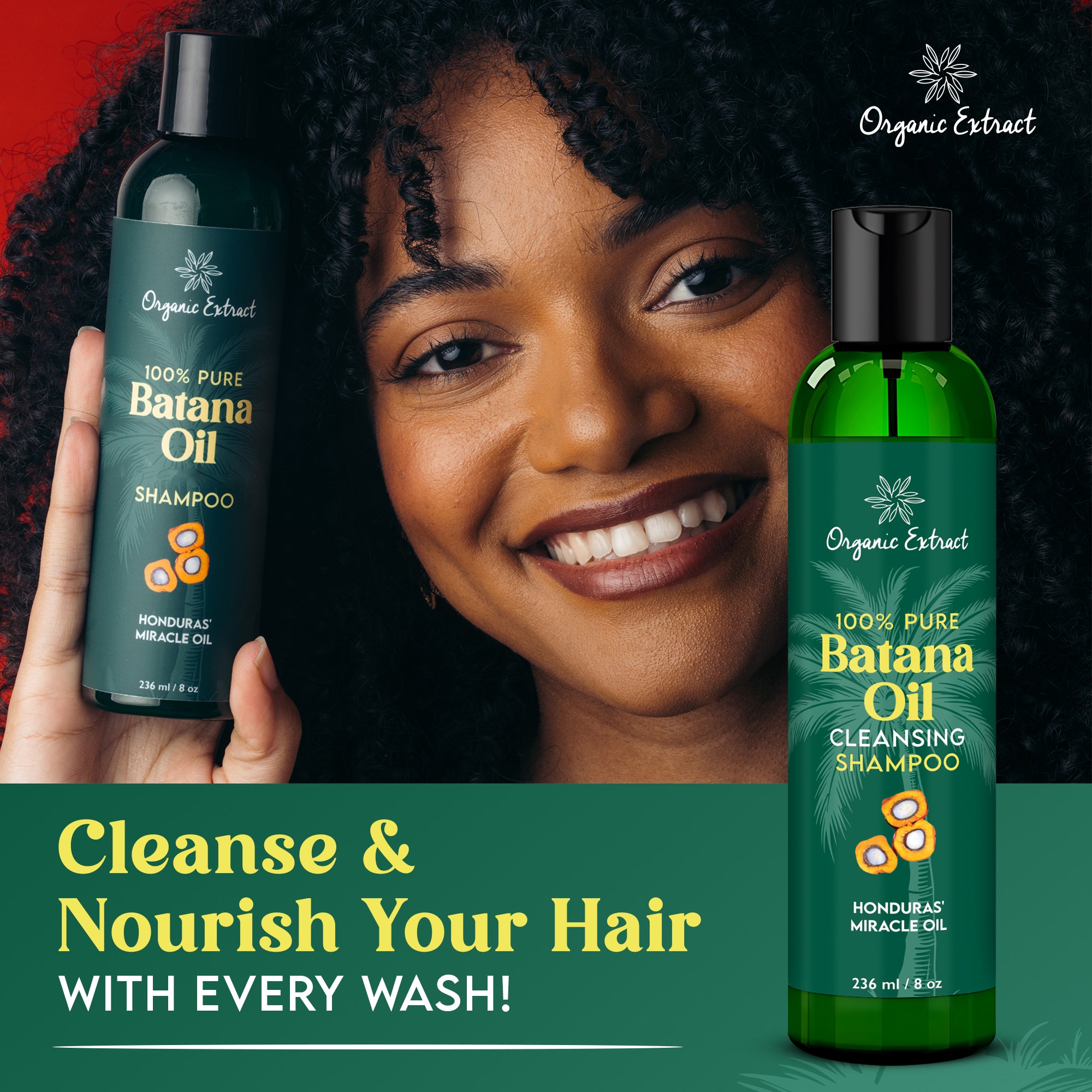 Organic Extract Batana Oil Hair Shampoo 8 oz/236ml - Mitchell Brands