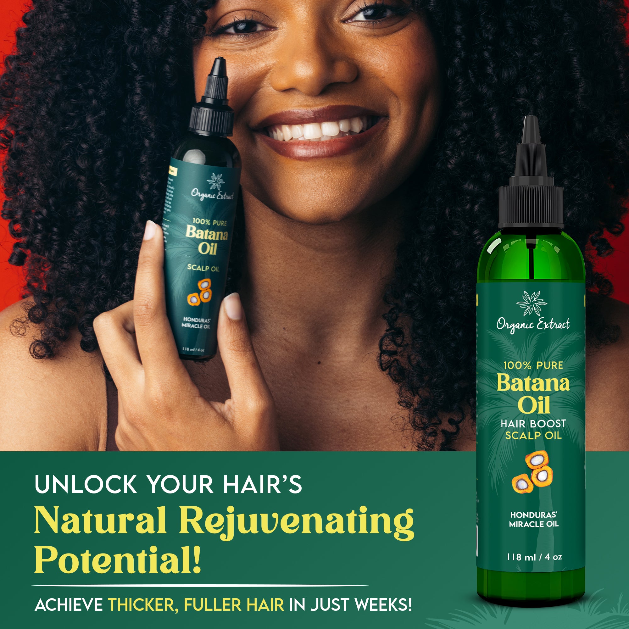 Organic Extract Batana Oil Stimulating Hair Growth Oil 4 oz/118ml - Mitchell Brands