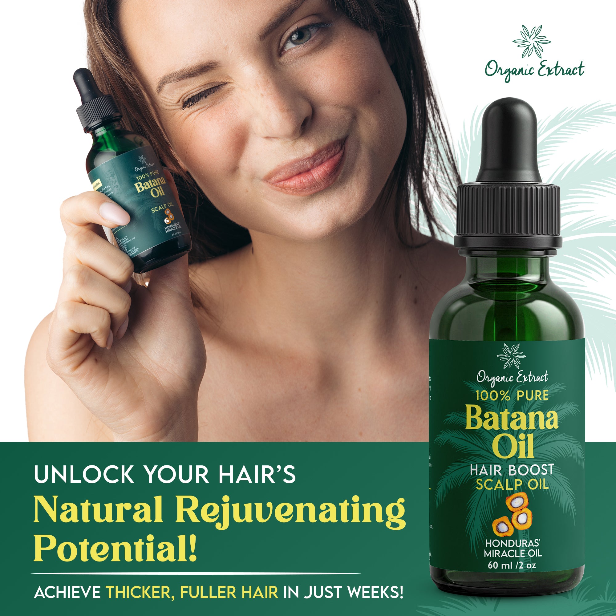 Organic Extract Batana Oil Stimulating Hair Growth Oil 2 oz/ 60ml - Mitchell Brands