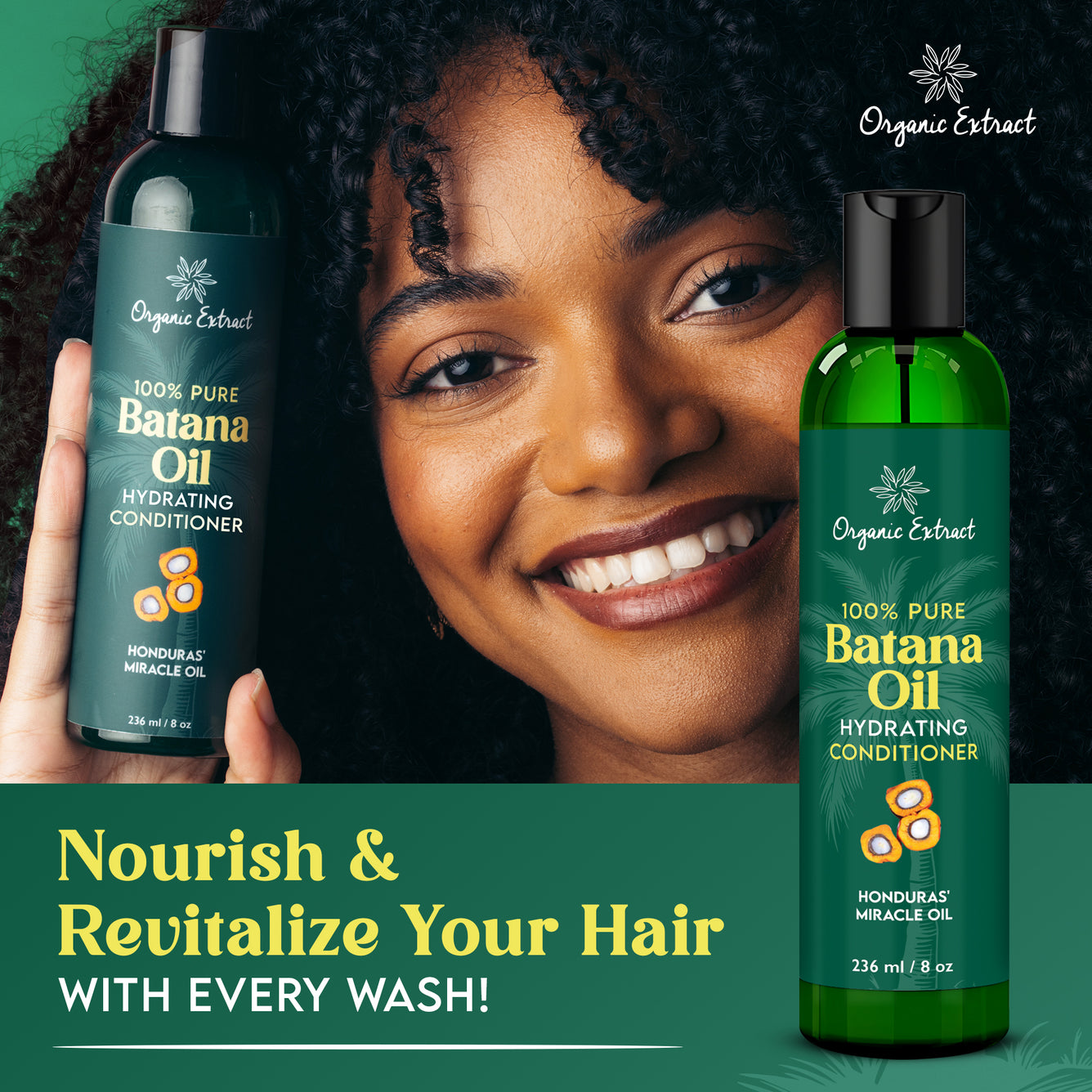 Organic Extract Batana Oil Hair Conditioner 8 oz/ 236ml - Mitchell Brands