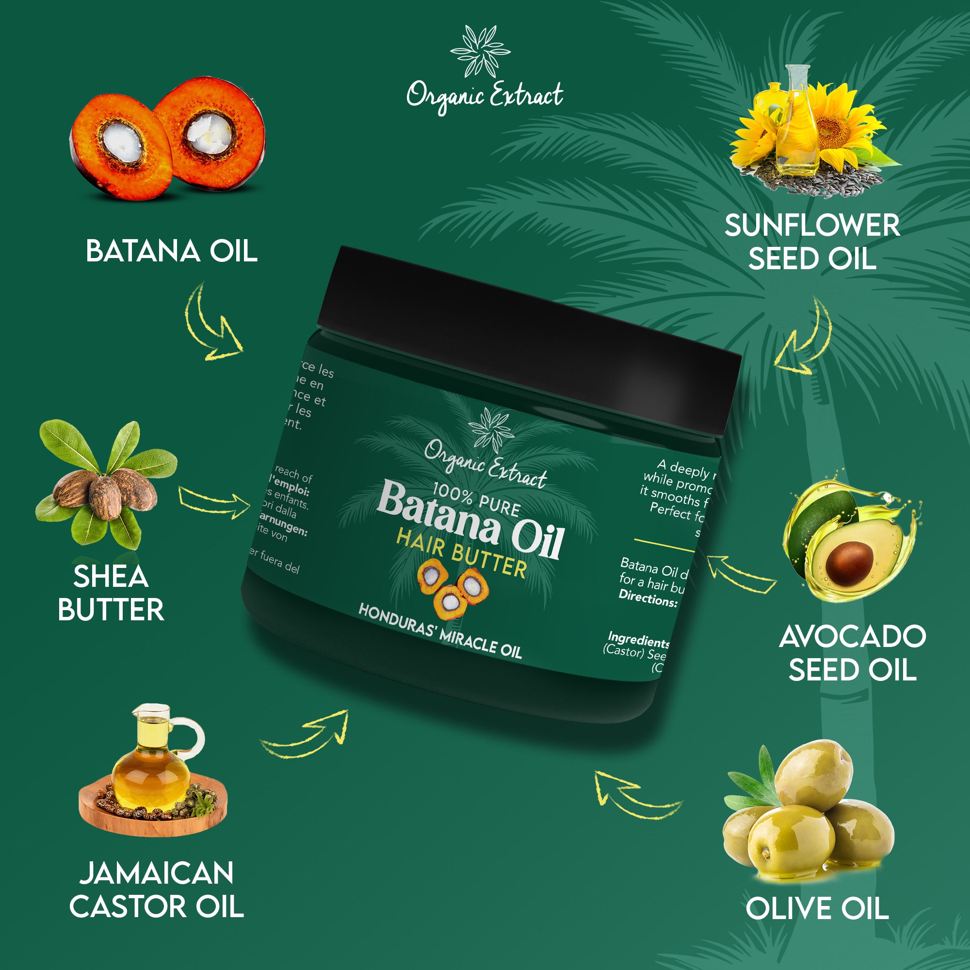 Organic Extract Batana Oil Hair Butter 4 oz / 118ml - Mitchell Brands
