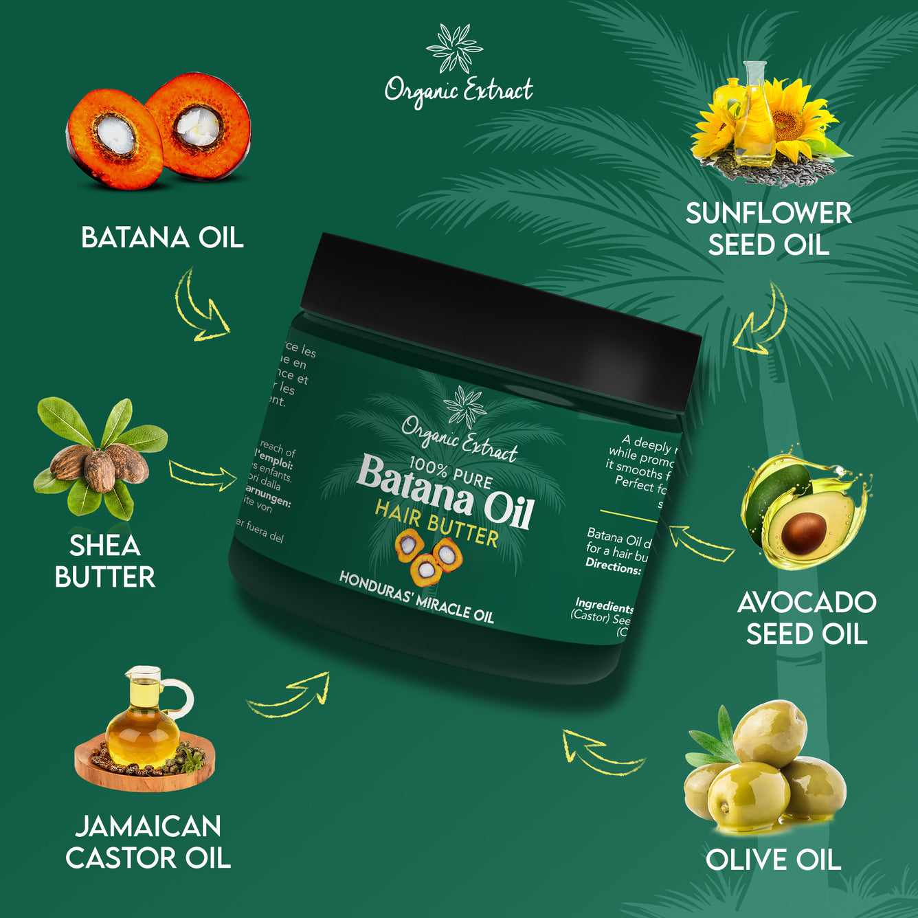 Organic Extract Batana Oil Hair Butter 4 oz / 118ml - Mitchell Brands