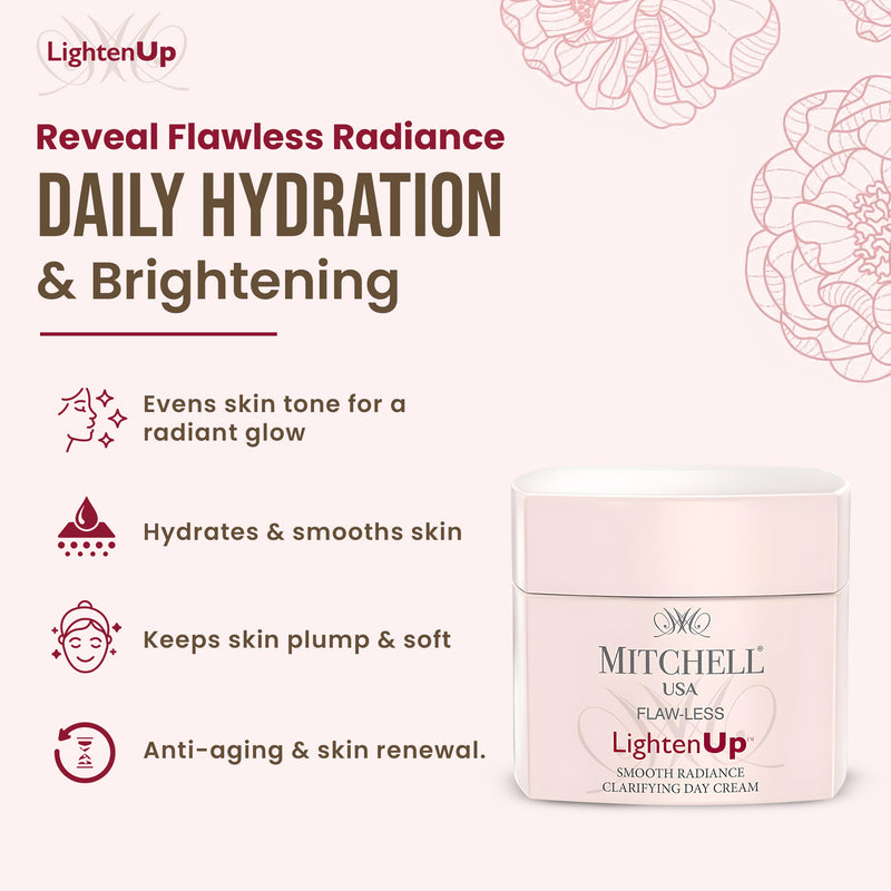 Lighten Up Flaw-Less Smooth Radiance Clarifying Day Cream 50g - Mitchell Brands