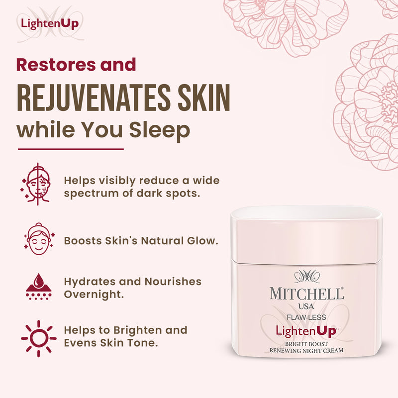 Lighten Up Flaw-Less Bright Boost Renewing Night Cream 50g - Mitchell Brands