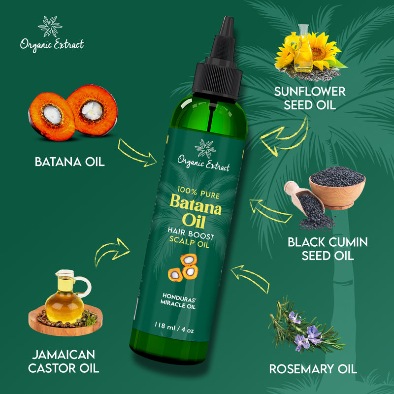 Organic Extract Batana Oil Stimulating Hair Growth Oil 4 oz/118ml - Mitchell Brands