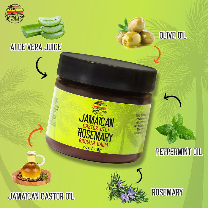 Jamaican Amber Jamaican Castor Oil & Rosemary Hair Growth Balm 2 oz/60 ml Mitchell Brands - Mitchell Brands - Skin Lightening, Skin Brightening, Fade Dark Spots, Shea Butter, Hair Growth Products