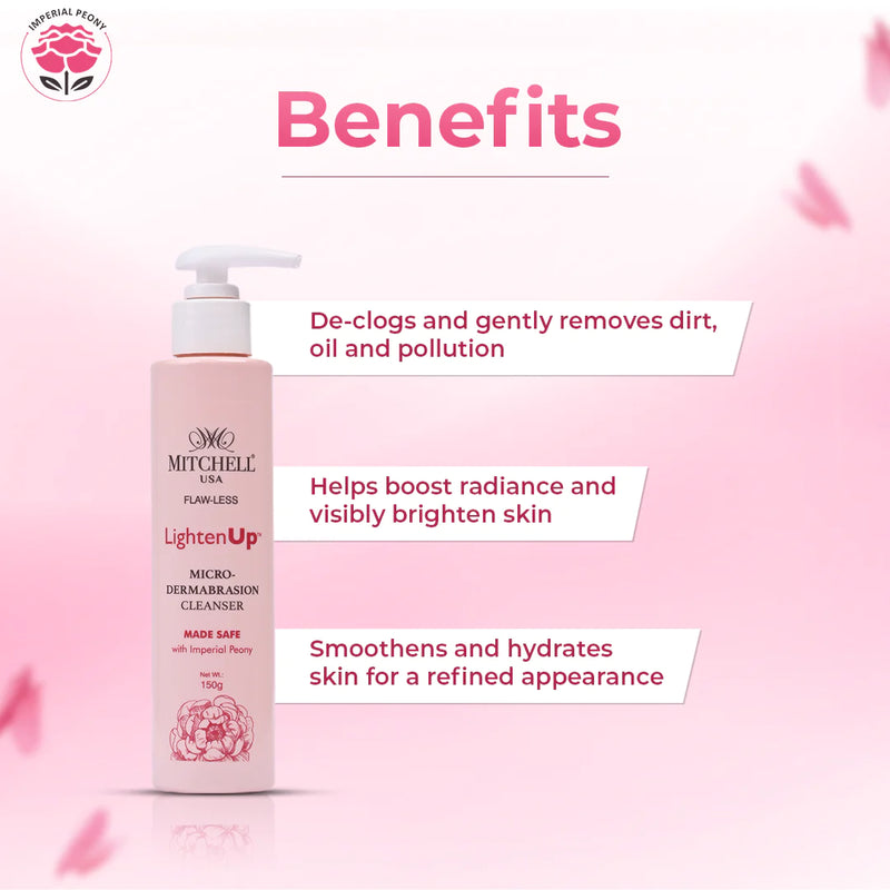 Lighten Up Flaw-Less Micro Dermabrasion Cleanser 150g Mitchell Brands - Mitchell Brands - Skin Lightening, Skin Brightening, Fade Dark Spots, Shea Butter, Hair Growth Products