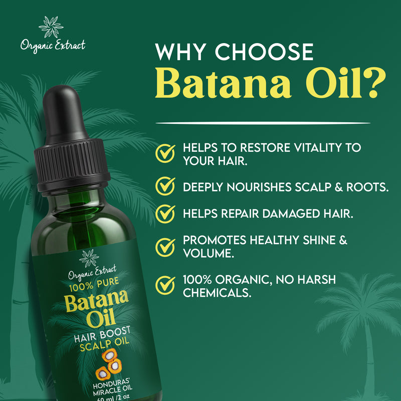 Organic Extract Batana Oil Stimulating Hair Growth Oil 2 oz/ 60ml - Mitchell Brands