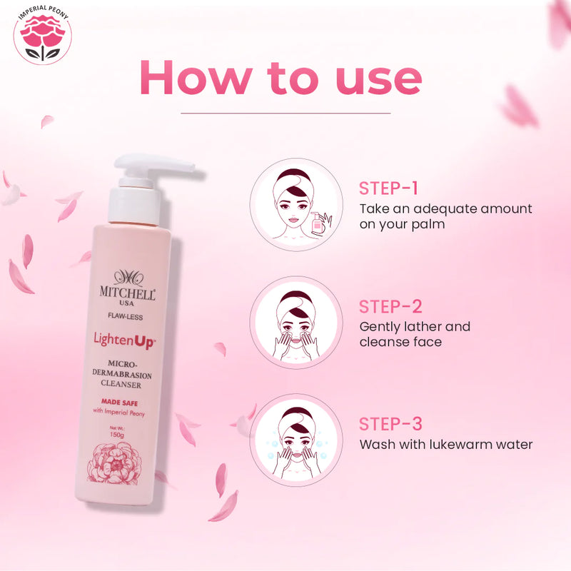 Lighten Up Flaw-Less Micro Dermabrasion Cleanser 150g Mitchell Brands - Mitchell Brands - Skin Lightening, Skin Brightening, Fade Dark Spots, Shea Butter, Hair Growth Products