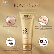Fair & White Gold Hand Cream with Argan Oil Step #3 - Clarifies  skin - 75ml / 2.54 oz - Mitchell Brands