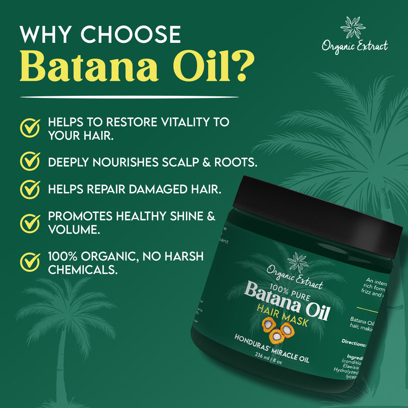 Organic Extract Batana Oil Hair Mask (Deep Conditioner) 8 oz/236ml - Mitchell Brands