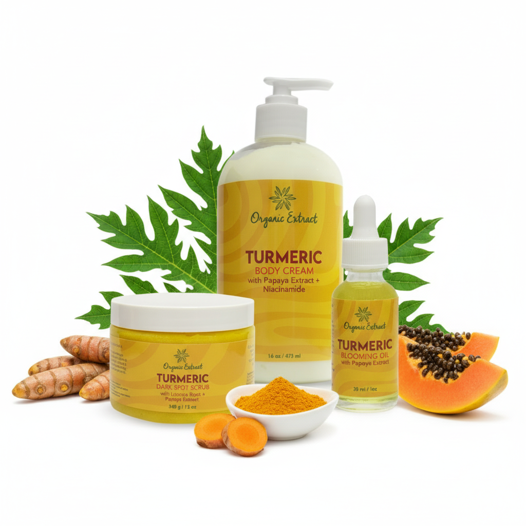 Organic Extract Turmeric and Papaya Infused Skincare Kit