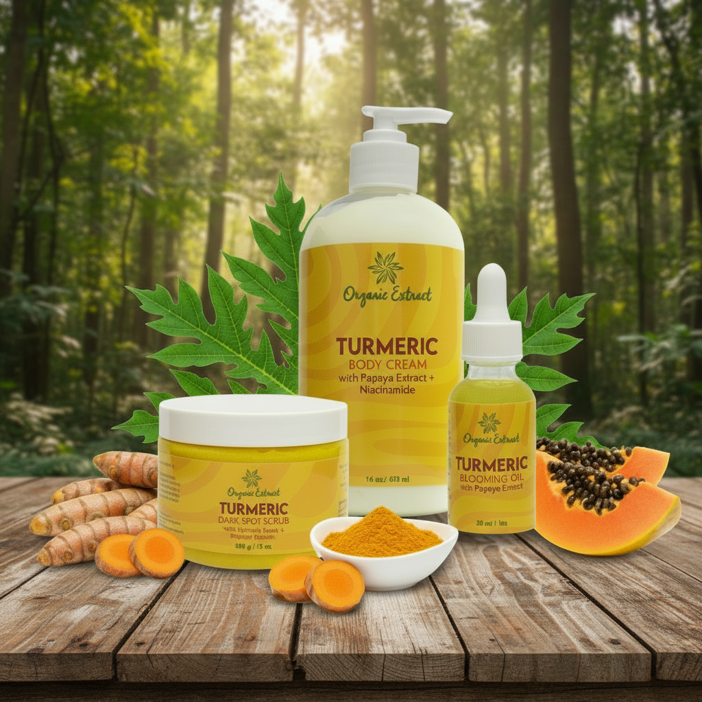 Organic Extract Turmeric and Papaya Infused Skincare Kit