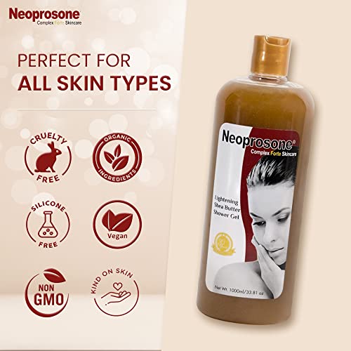 Neoprosone Exfoliating Shower Gel 1000ml Mitchell Group USA, LLC - Mitchell Brands - Skin Lightening, Skin Brightening, Fade Dark Spots, Shea Butter, Hair Growth Products