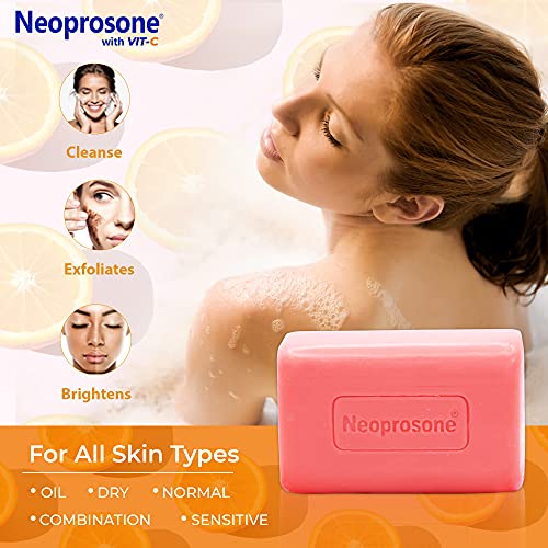 Neoprosone Cleansing Bar Soap with Vitamin C - 200g / 4.4 Oz Neoprosone Vitamin "C" - Mitchell Brands - Skin Lightening, Skin Brightening, Fade Dark Spots, Shea Butter, Hair Growth Products