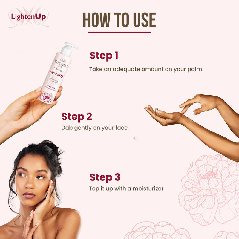 Lighten Up Flaw-Less Glow Tone Facial Lotion 100ml - Mitchell Brands