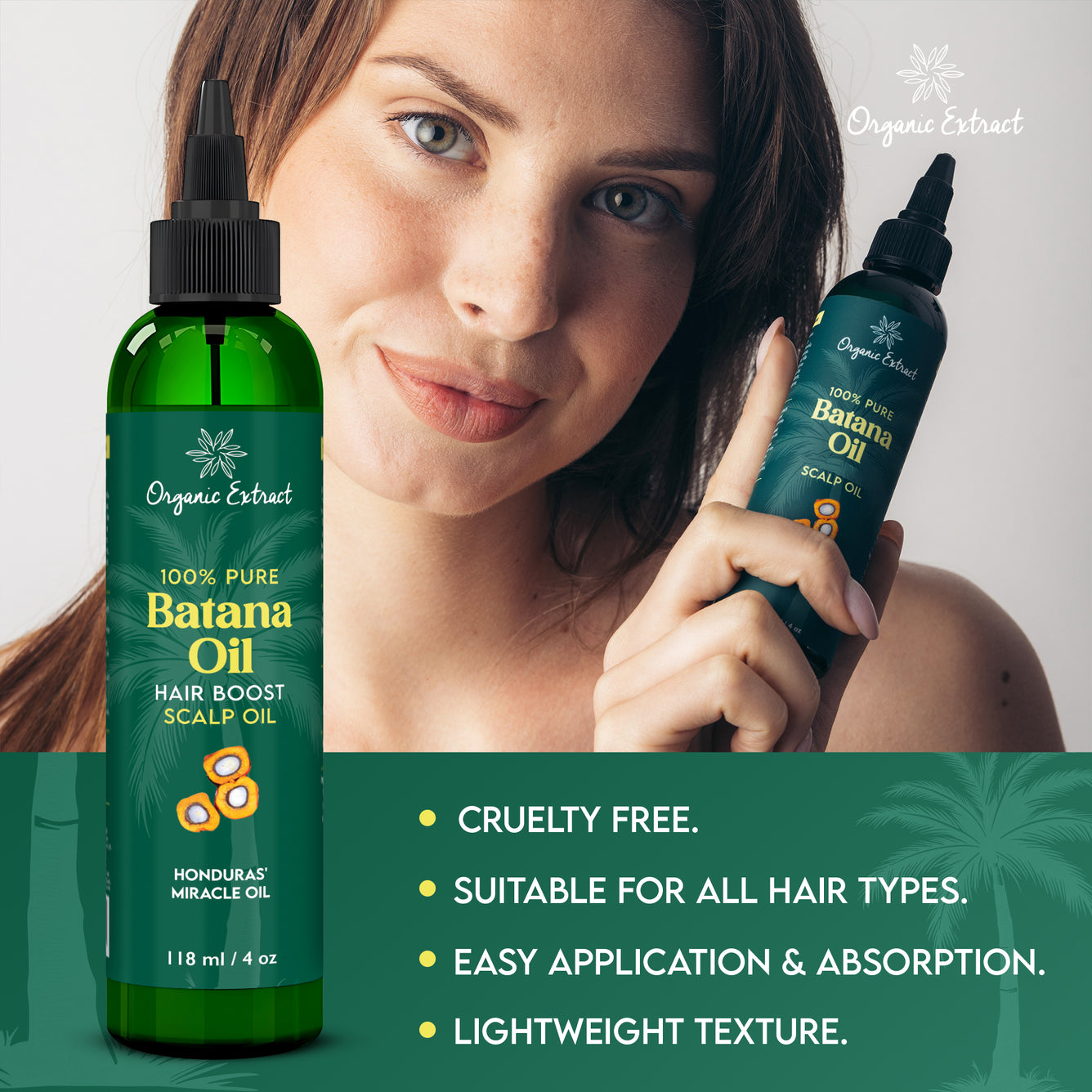 Organic Extract Batana Oil Stimulating Hair Growth Oil 4 oz/118ml - Mitchell Brands