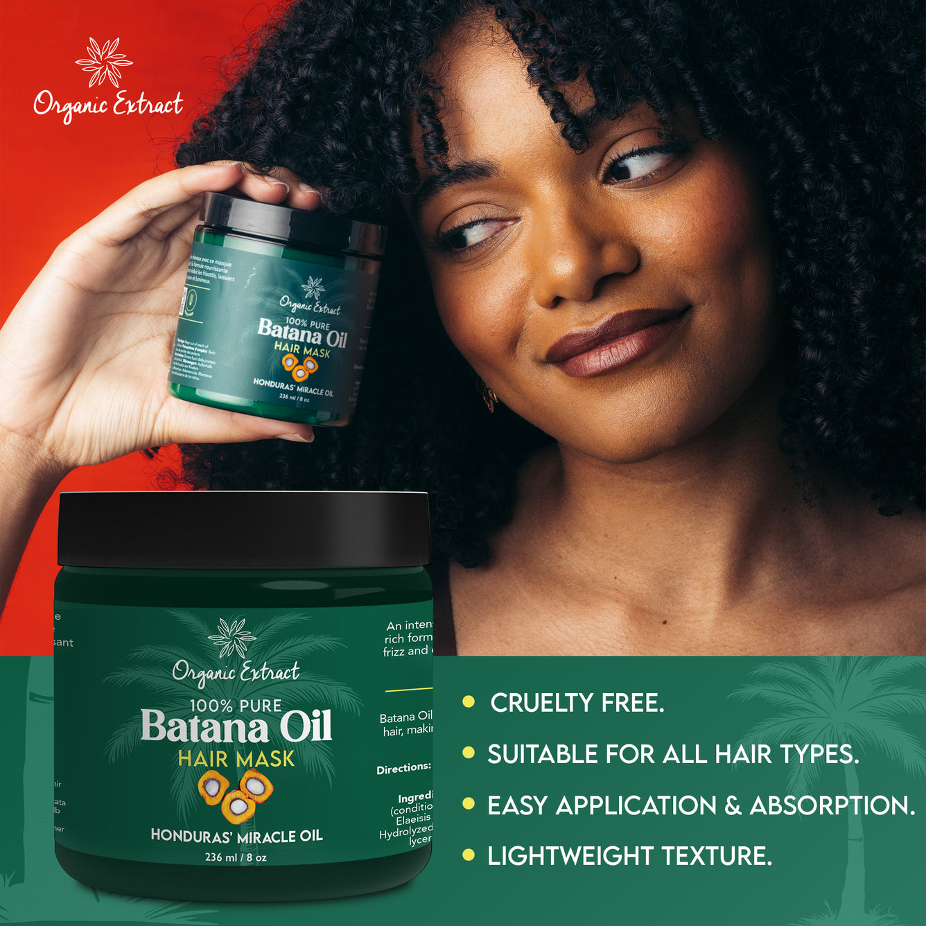 Organic Extract Batana Oil Hair Mask (Deep Conditioner) 8 oz/236ml - Mitchell Brands