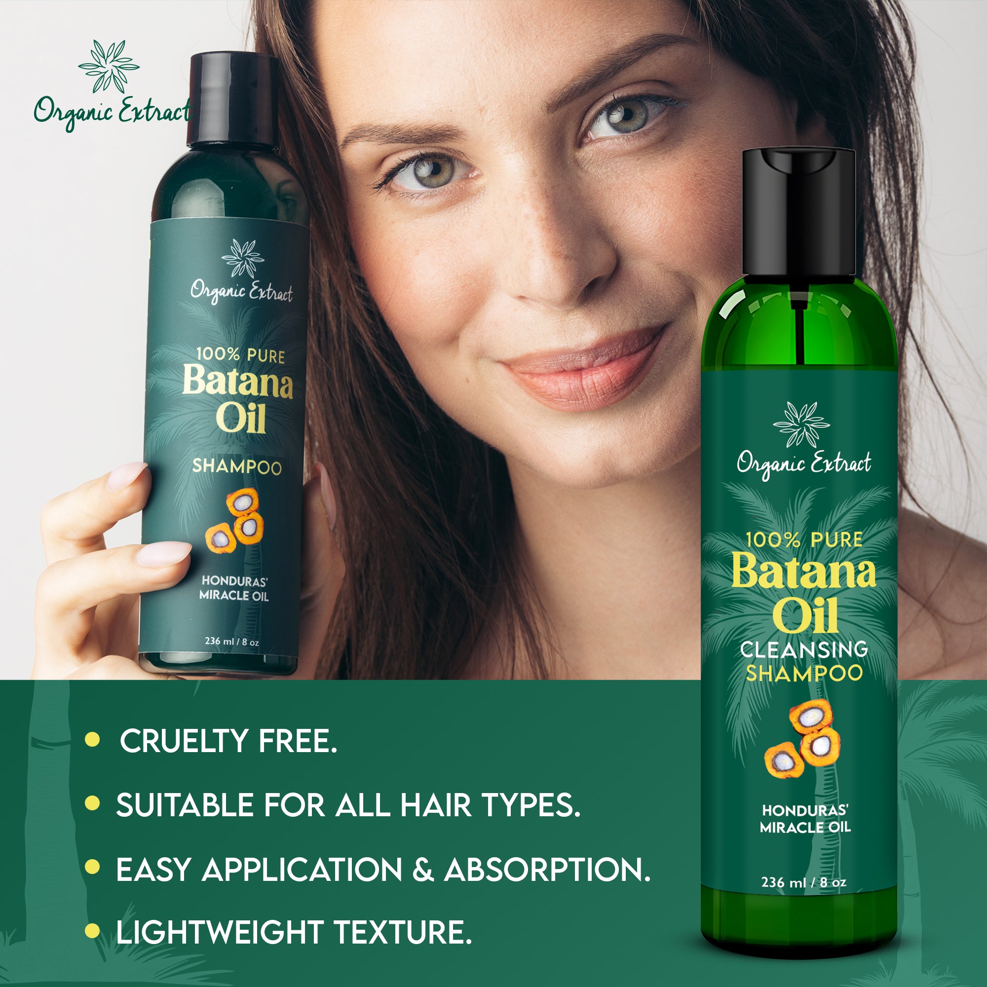 Organic Extract Batana Oil Hair Shampoo 8 oz/236ml - Mitchell Brands