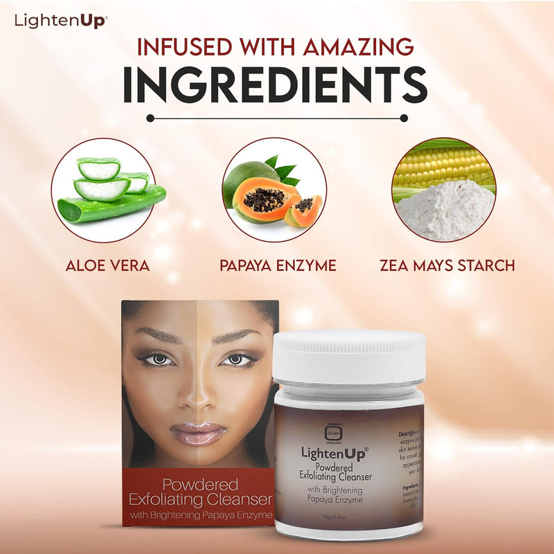 LightenUp Plus Powdered Exfoliating Cleanser 75g LightenUp - Mitchell Brands - Skin Lightening, Skin Brightening, Fade Dark Spots, Shea Butter, Hair Growth Products