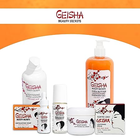 Geisha Beauty Secret Shower Gel - Lightening and Moisturizing Gel - 1000ml / 33 fl oz Mitchell Brands - Mitchell Brands - Skin Lightening, Skin Brightening, Fade Dark Spots, Shea Butter, Hair Growth Products