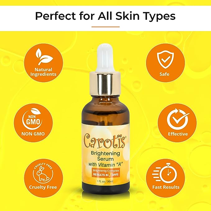 Carotis Lightening Serum with Vitamin A - 30ml / 1 fl oz Carotis - Mitchell Brands - Skin Lightening, Skin Brightening, Fade Dark Spots, Shea Butter, Hair Growth Products