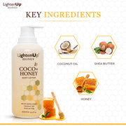 Lightenup Honey Coco + Honey Body Lotion 400ml Mitchell Brands - Mitchell Brands - Skin Lightening, Skin Brightening, Fade Dark Spots, Shea Butter, Hair Growth Products