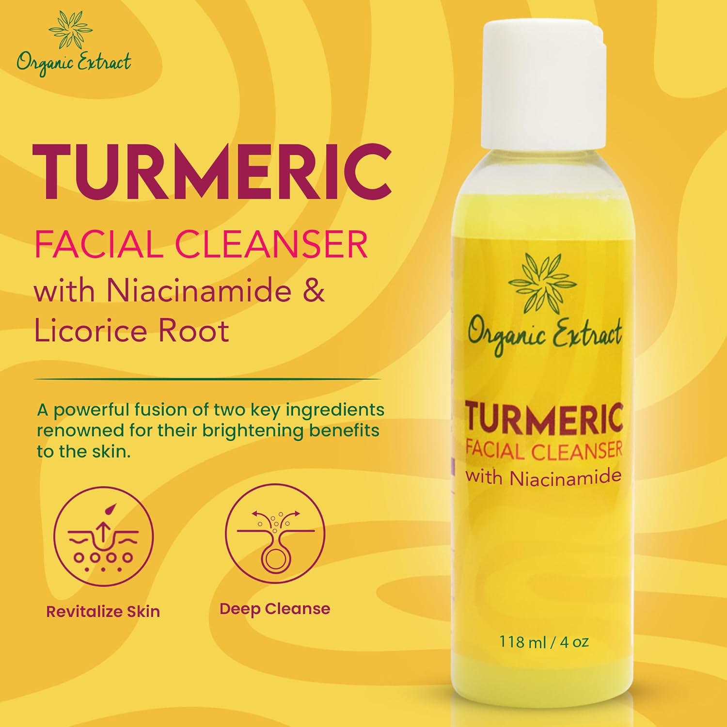 Organic Extract Turmeric Facial Cleanser 4 oz/118 ml