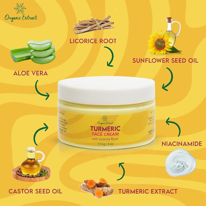 Organic Extract Turmeric Facial Cream 4 oz/118 ml - Mitchell Brands