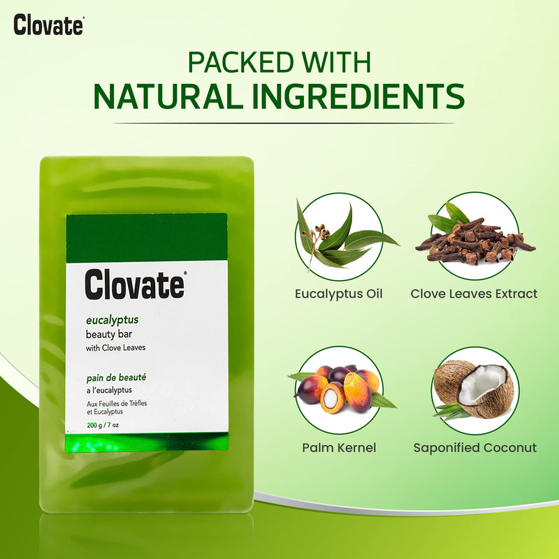 Clovate Eucalyptus Beauty Bar 200g Mitchell Brands - Mitchell Brands - Skin Lightening, Skin Brightening, Fade Dark Spots, Shea Butter, Hair Growth Products