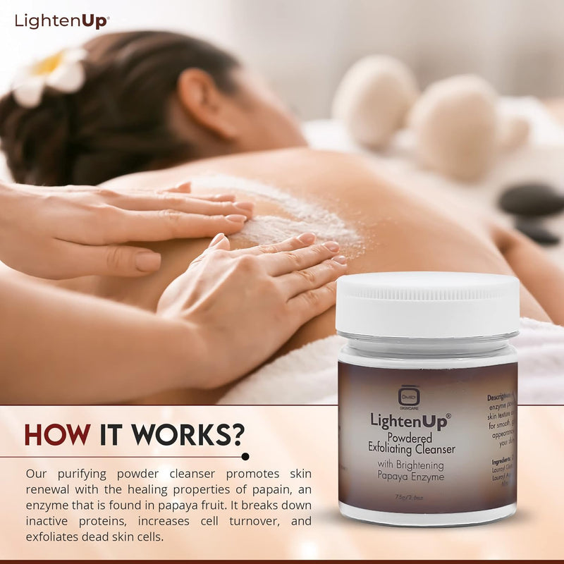 LightenUp Plus Powdered Exfoliating Cleanser 75g LightenUp - Mitchell Brands - Skin Lightening, Skin Brightening, Fade Dark Spots, Shea Butter, Hair Growth Products