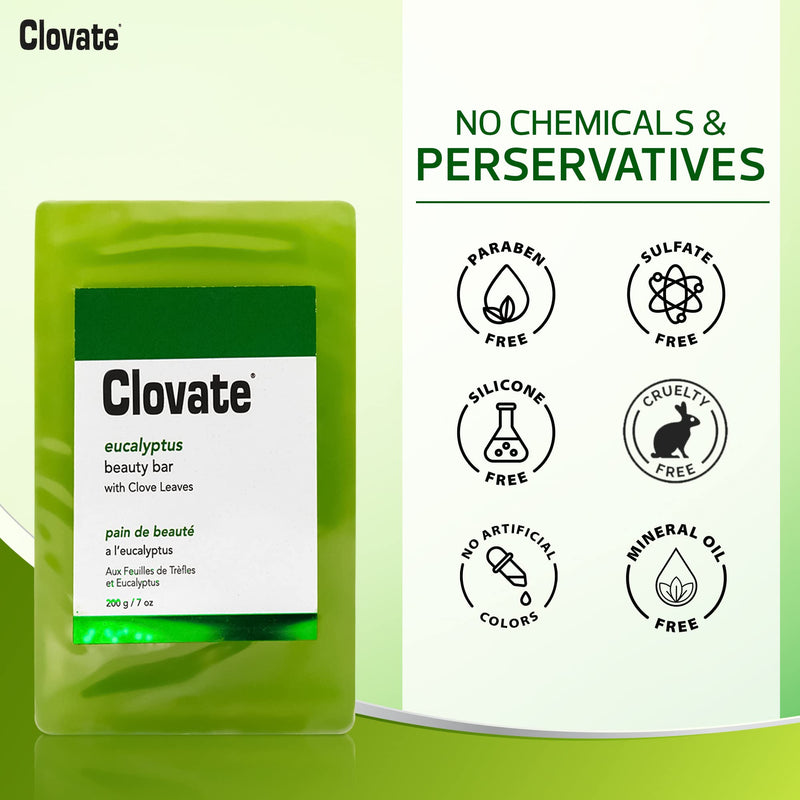 Clovate Eucalyptus Beauty Bar 200g Mitchell Brands - Mitchell Brands - Skin Lightening, Skin Brightening, Fade Dark Spots, Shea Butter, Hair Growth Products