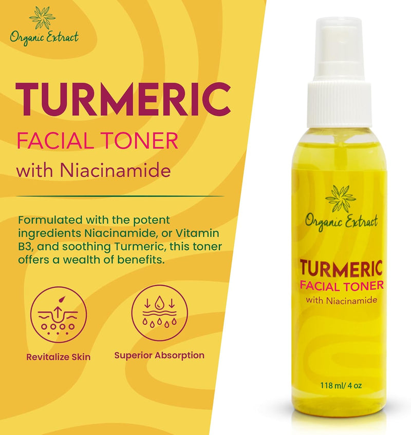 Organic Extract Turmeric Facial Toner 4 oz/118 ml - Mitchell Brands