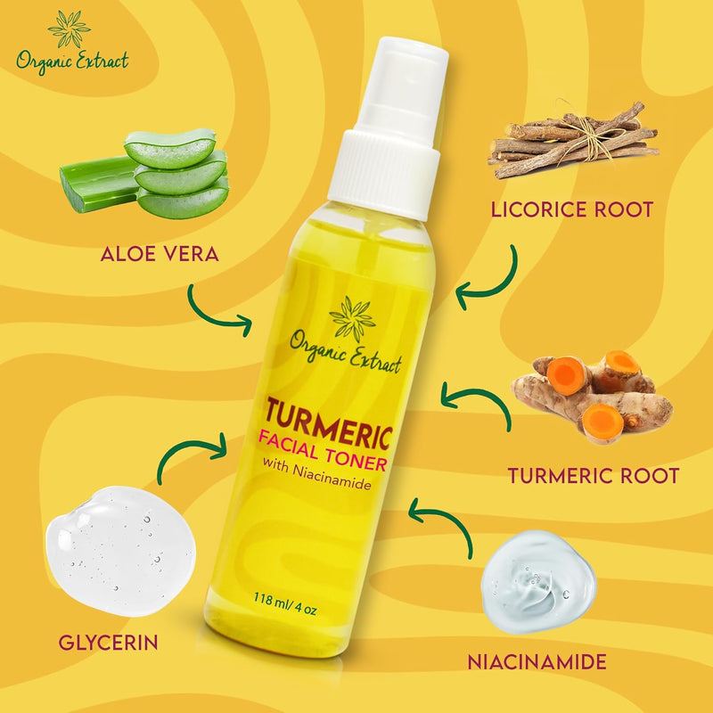 Organic Extract Turmeric Facial Toner 4 oz/118 ml - Mitchell Brands