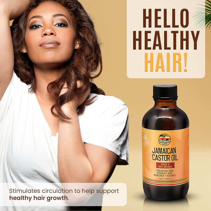 Jamaican Amber Jamaican Castor Oil 4 oz/118 ml Mitchell Brands - Mitchell Brands - Skin Lightening, Skin Brightening, Fade Dark Spots, Shea Butter, Hair Growth Products