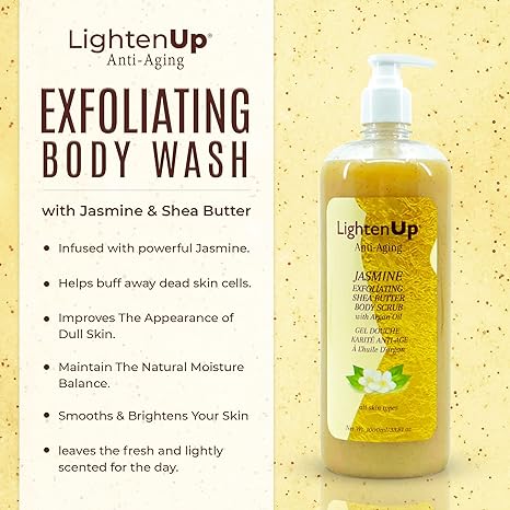 LightenUp Gold Jasmine Shower Gel 1000ml Mitchell Brands - Mitchell Brands - Skin Lightening, Skin Brightening, Fade Dark Spots, Shea Butter, Hair Growth Products