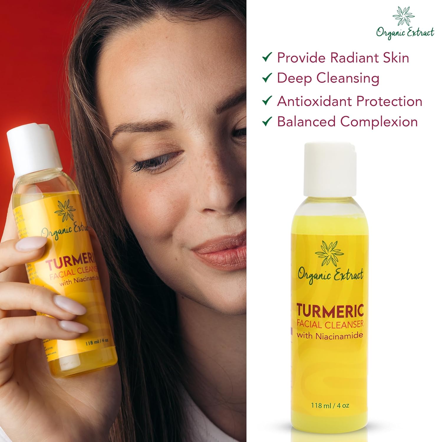 Organic Extract Turmeric Facial Cleanser 4 oz/118 ml
