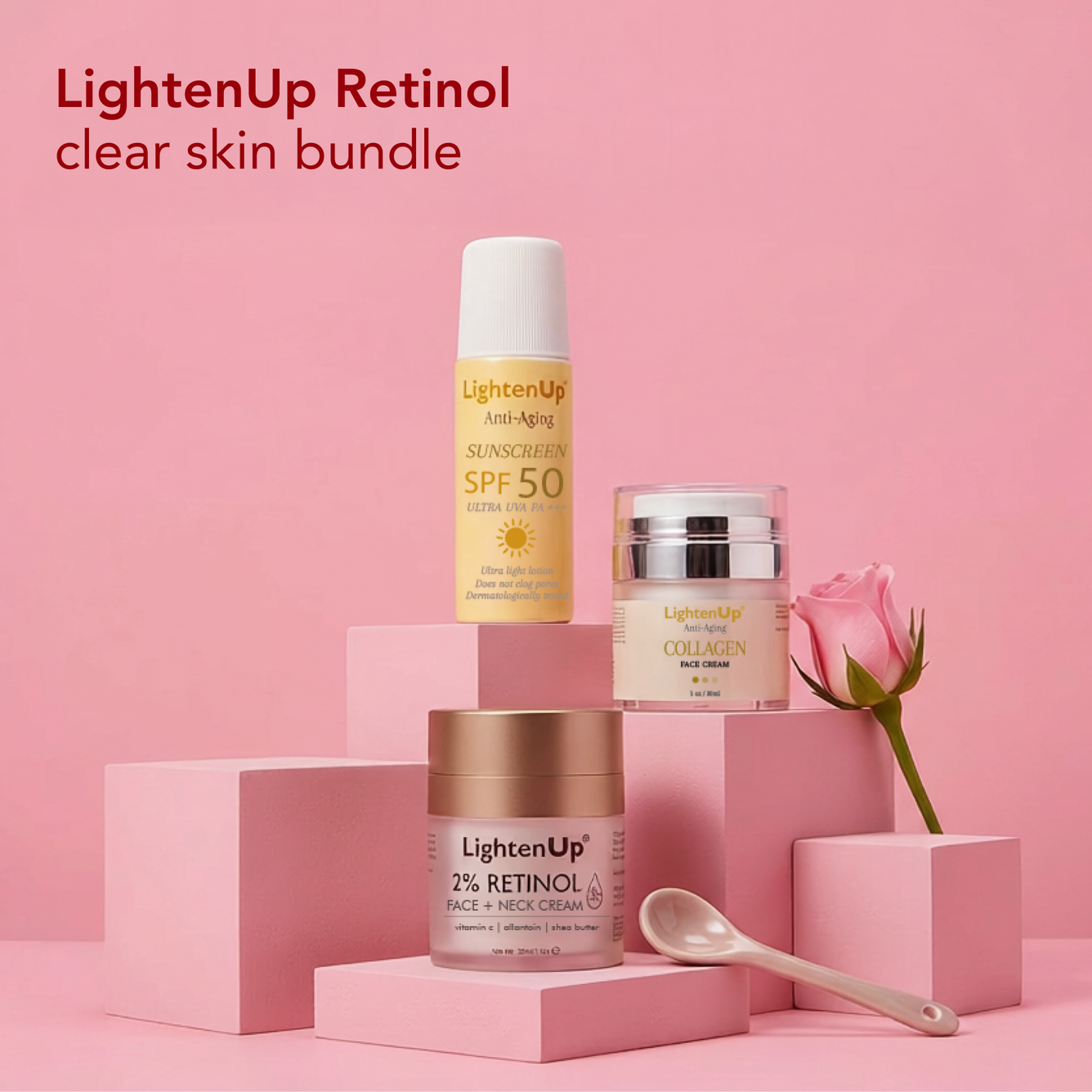 LightenUp Retinol Clear Skin Bundle - Mitchell Brands