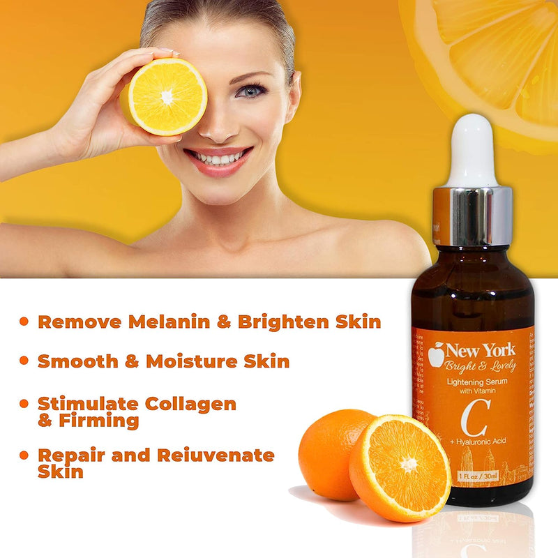 New York Bright & Lovely, Hyaluronic Acid Serum for Face | 1 Fl oz / 30 ml Mitchell Brands - Mitchell Brands - Skin Lightening, Skin Brightening, Fade Dark Spots, Shea Butter, Hair Growth Products