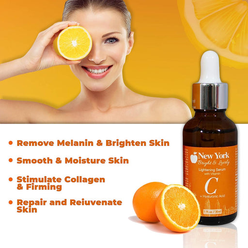 New York Bright & Lovely, Hyaluronic Acid Serum for Face | 1 Fl oz / 30 ml Mitchell Brands - Mitchell Brands - Skin Lightening, Skin Brightening, Fade Dark Spots, Shea Butter, Hair Growth Products