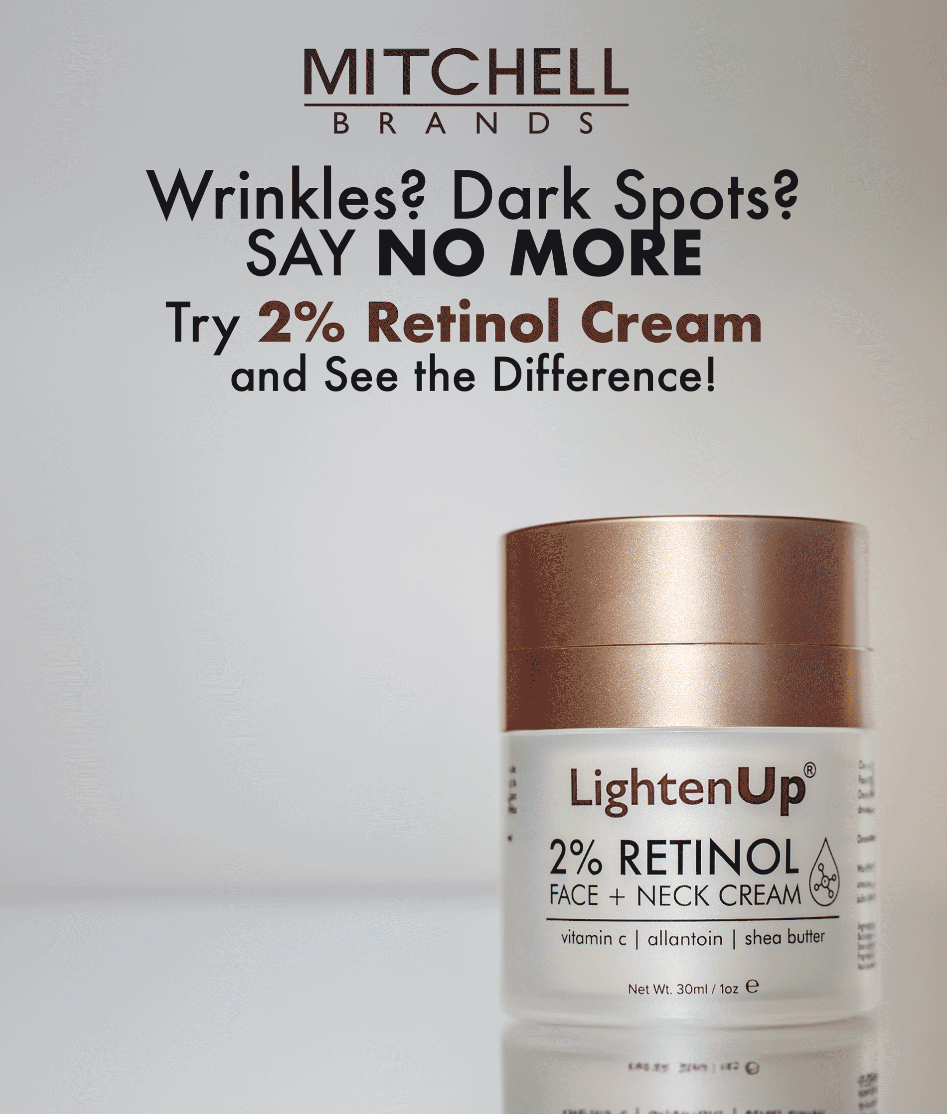 Lighten Up Anti-Aging 2% Retinol Cream 30ml (Jar) - Mitchell Brands